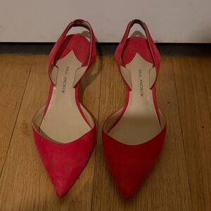 Paul Andrew Vibrant Red Slingback Heels